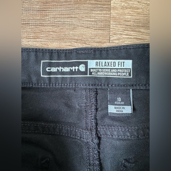 Womens Carhartt Rugged Flex Double Front Canvas Cargo Work Pants Size 10 Black - Picture 6 of 9